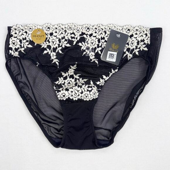 Wacoal Women's Embrace Lace Underwire Bra High Cut Panty Set 36C Small Black - Picture 10 of 15